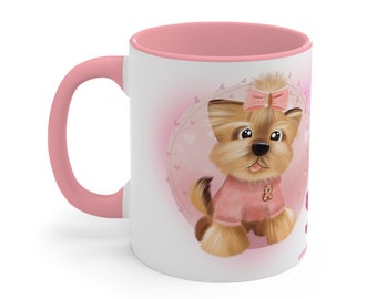 I Love My Fur Baby 2-Colored Accent Coffee Mugs
