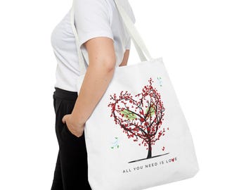 All You Need Is Love Tote Bag, Everyday Carry Bag for Mom, Sister, Friends