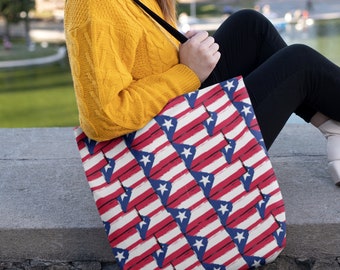 Puerto Rico Pride Tote Bag, Eco-Friendly Tote Bag, PR Pride Reusable Tote Bag, Essentials Tote Bag, Hispanic Life Durable Tote