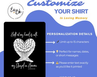 Angel in Heaven V-Neck Tee, Memorial Shirt, Personalized In Loving Memory Shirt, Custom Name Tribute Tee, Sympathy Gift for Her
