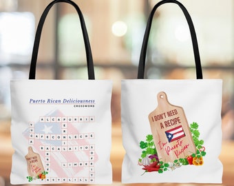Puerto Rican Deliciousness Tote Bag, Small Medium & Large Size Tote Avail