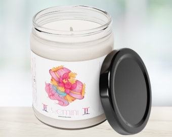 Gemini As a Lady Scented Soy Candle, 9oz, Cosmic Connection Soy Candle