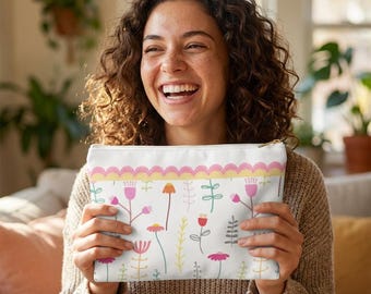 Spring Flowers Accessory Pouch, Travel Essentials Organizer, Women's Pouch