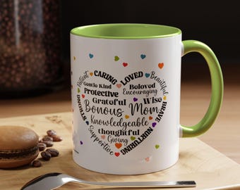 Bonus Mom Accent Coffee Mug, Sizes 11oz & 15oz, Various Colors Available