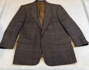Chaqueta deportiva Christian Dior Monsieur para hombre, estilo vintage, color marrón, estampado Glen Plaid, talla 44R