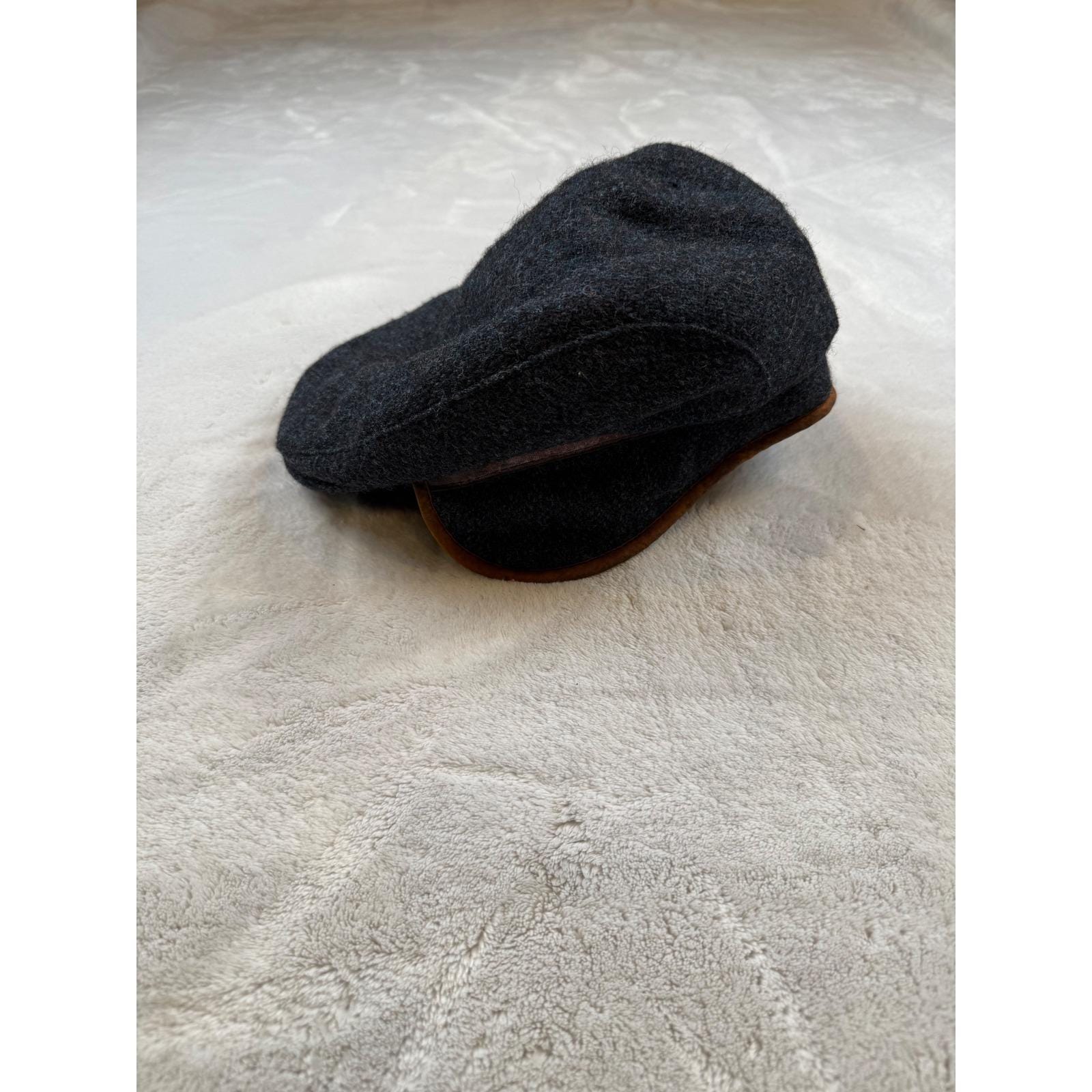 Vintage Eddie Bauer Harris Tweed Wool Blend Trapper Hat Mens Size L Ear Flaps