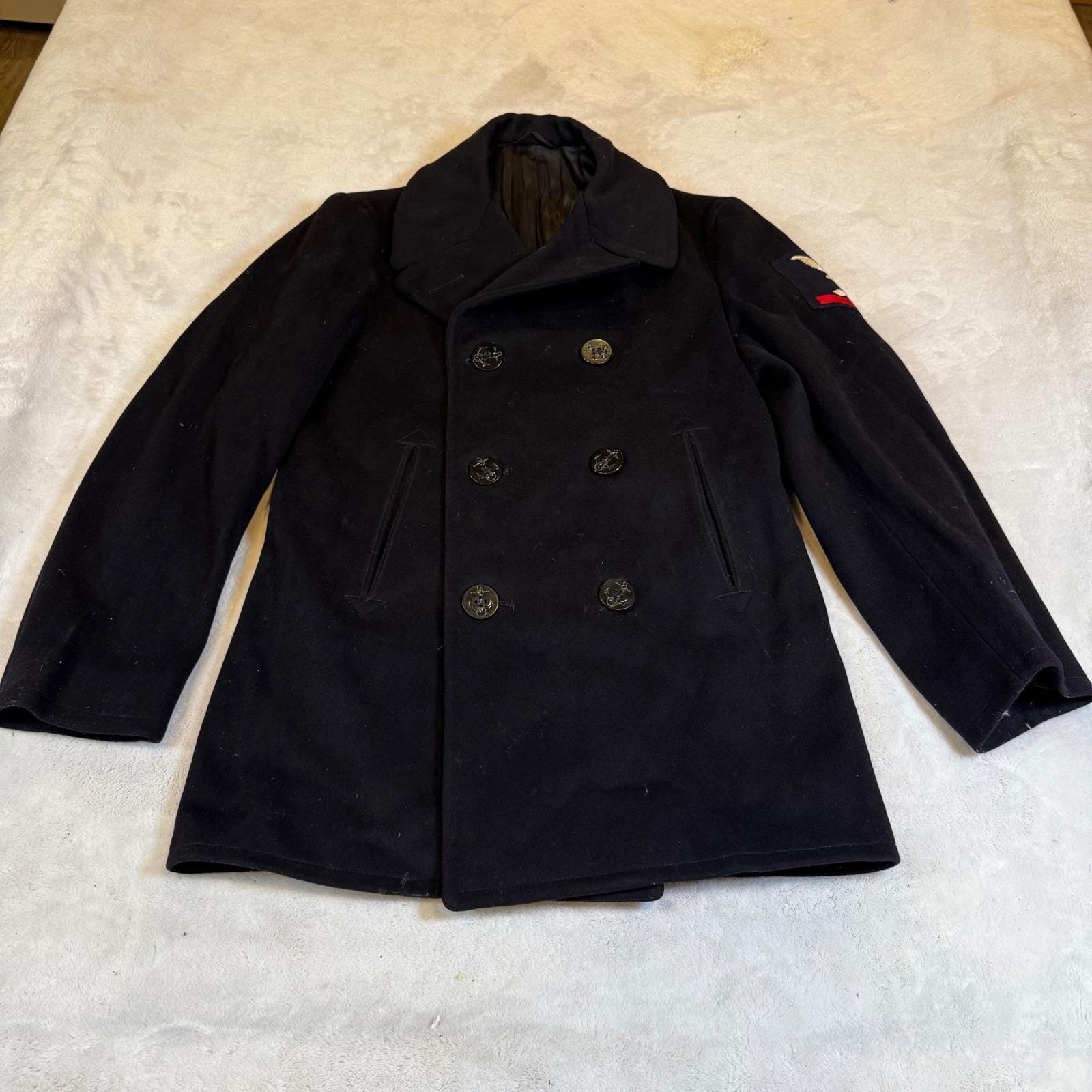 Us Navy Kersey Wool Peacoat - Etsy