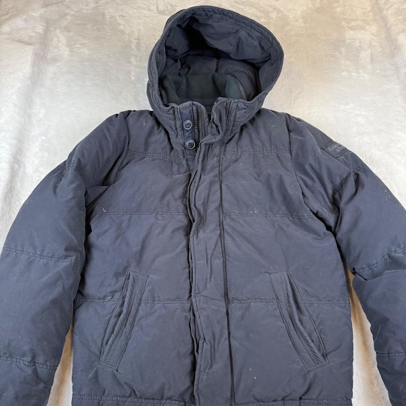 Abercrombie Fitch Mens Kempshall Jacket Dark Navy Hooded Down 