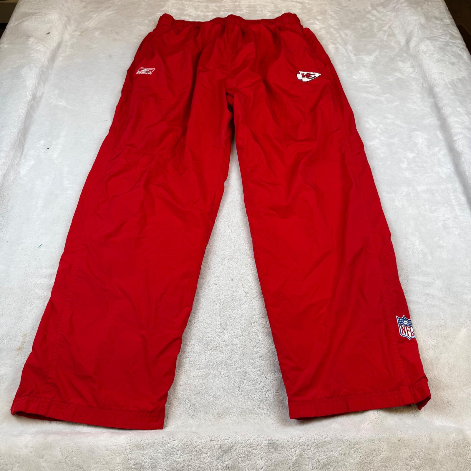 Reebok NFL Kansas City Chiefs Red Windbreaker Track Pants Mens 2XL