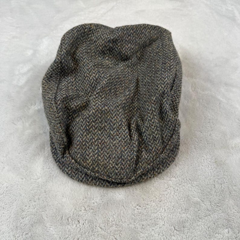 Pendleton Mens Brown Gray Tweed 100% Virgin Wool Flat Cap Newsboy Hat Medium USA image 1