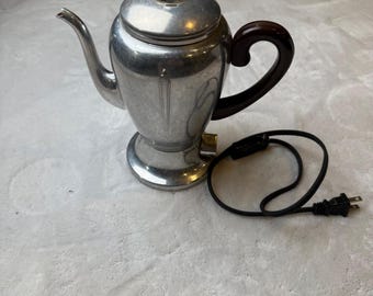 Vintage Mirro-Matic Electric Percolator 5 Cup Aluminum Coffee Maker 101M USA