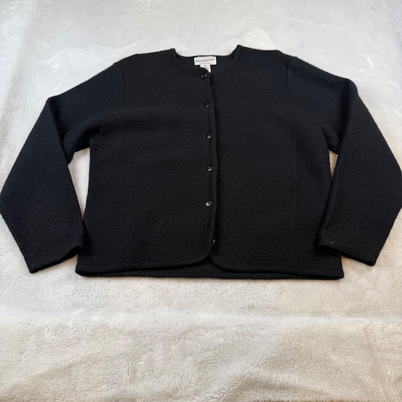 Pendleton Black 100% Wool Button Front Cardigan S… - image 1