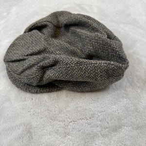 Pendleton Mens Brown Gray Tweed 100% Virgin Wool Flat Cap Newsboy Hat Medium USA image 3