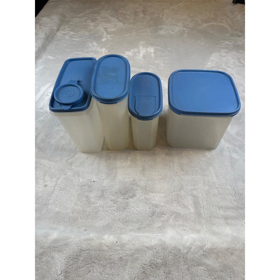 Tupperware Modular Mates Set Blue Lids Food Storage Containers ...