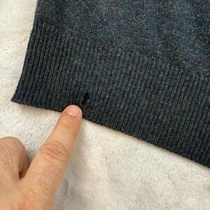 Pendleton heren grijze lamswollen trui met V-hals zuivere scheerwol, groot houtskool afbeelding 5