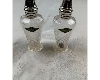 Shannon Crystal Designs of Ireland Salt and Pepper Shakers Set Silver Tone Tops