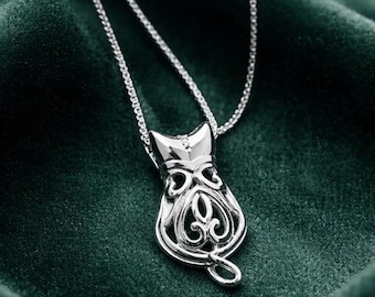 Treasured Cat Pendant, Feline Charm Necklace, Cat Lovers, Memorial Jewelry, Unique Pet Gift
