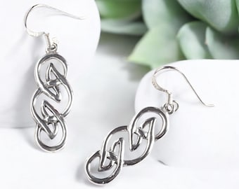 Celtic Knot Silver Earrings, Unique Jewelry, Celtic Weave, Mother's Day, Gift for Her