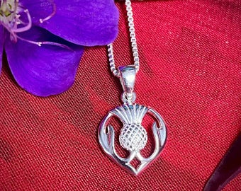 Scottish Thistle Pendant, 925 Sterling Silver, Matching Earrings Available, Scottish Heritage Gift