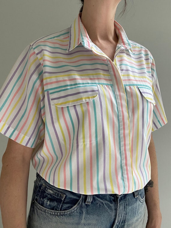 Vintage Button Up Blouse Whitefish Bay Brand