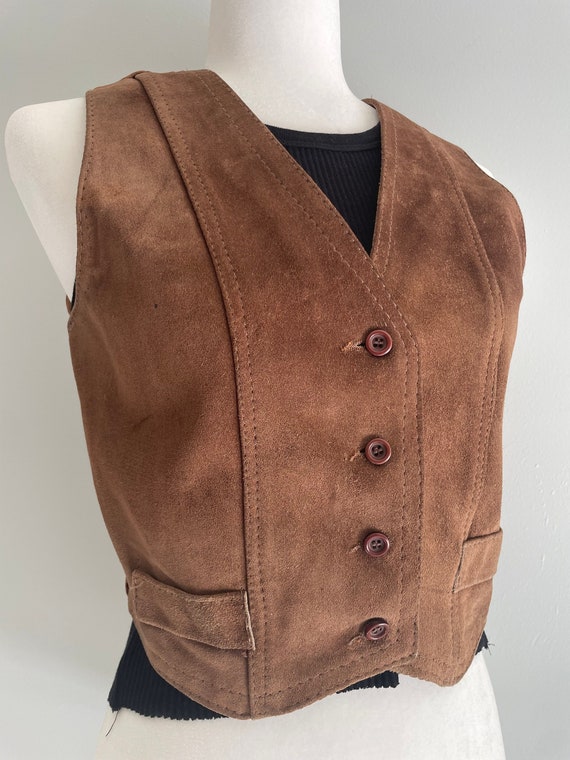 Vintage 1970s Learsi Leather Vest Brown