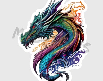 Drachen Aufkleber Wasserdicht Vinyl Aufkleber Fantasy Aufkleber Set Spülmaschinenfest Laptop Aufkleber Wasserflasche Aufkleber Bunte Aufkleber