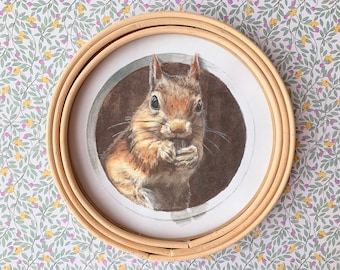 Squirrel Watercolor Painting: Cosy Cottagecore Nursery Art (Digital Download)