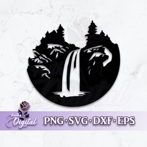 Waterfall  - Instant Download! Craft with Ease: Svg, Png, Dxf, & Eps Files Included