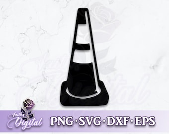 Traffic Cone  - Instant Download! Craft with Ease: Svg, Png, Dxf, & Eps Files Included