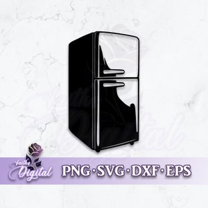 Fridge  - Instant Download! Craft with Ease: Svg, Png, Dxf, & Eps Files Included - Refrigerator