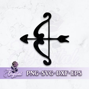 Bow And Arrow  - Instant Download! Craft with Ease: Svg, Png, Dxf, & Eps Files Included