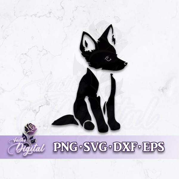 Wolf Pup  - Instant Download! Craft with Ease: Svg, Png, Dxf, & Eps Files Included