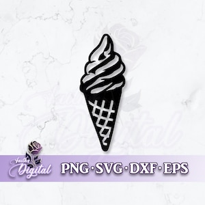 Ice Cream Cone - Instant Download! Craft with Ease: Svg, Png, Dxf, & Eps Files Included