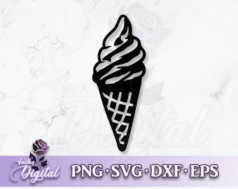 Ice Cream Cone - Instant Download! Craft with Ease: Svg, Png, Dxf, & Eps Files Included