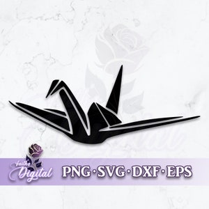 Origami Crane  - Instant Download! Craft with Ease: Svg, Png, Dxf, & Eps Files Included