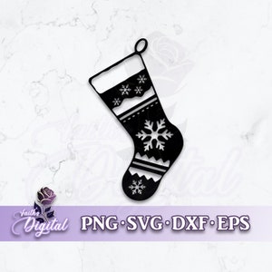 Christmas Stocking  - Instant Download! Craft with Ease: Svg, Png, Dxf, & Eps Files Included