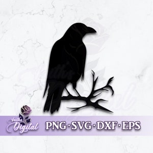 Raven  - Instant Download! Craft with Ease: Svg, Png, Dxf, & Eps Files Included