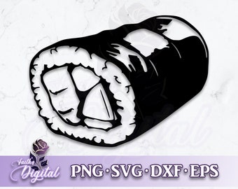 Sushi - Digital Cutting File: Svg, Png, Dxf, & Eps Files Included