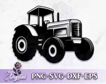 Tractor - Digital Cutting File: Svg, Png, Dxf, & Eps Files Included
