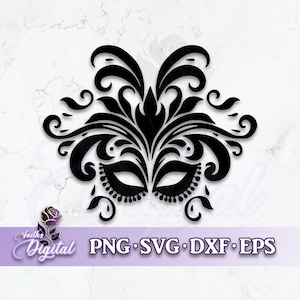 Mardi Gras Mask  - Instant Download! Craft with Ease: Svg, Png, Dxf, & Eps Files Included