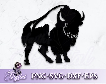 Buffalo  - Instant Download! Craft with Ease: Svg, Png, Dxf, & Eps Files Included - Bison
