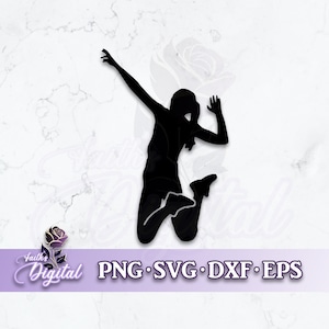 Volleyball Player  - Instant Download! Craft with Ease: Svg, Png, Dxf, & Eps Files Included