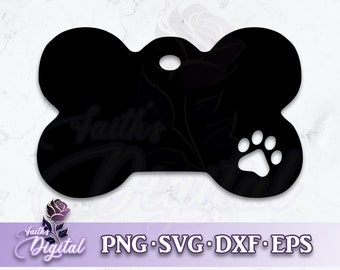 Dog ID Tag  - Instant Download! Craft with Ease: Svg, Png, Dxf, & Eps Files Included