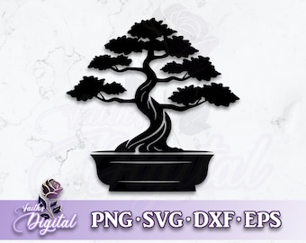 Bonsai Tree  - Instant Download! Craft with Ease: Svg, Png, Dxf, & Eps Files Included
