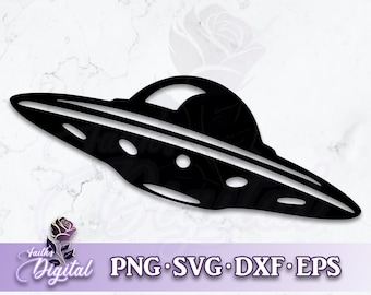 UFO  - Instant Download! Craft with Ease: Svg, Png, Dxf, & Eps Files Included - Flying Saucer