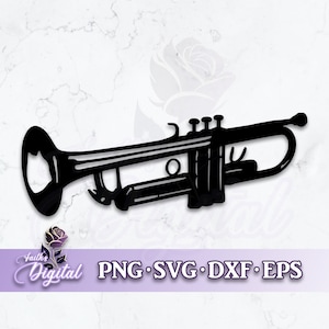 Trumpet  - Instant Download! Craft with Ease: Svg, Png, Dxf, & Eps Files Included