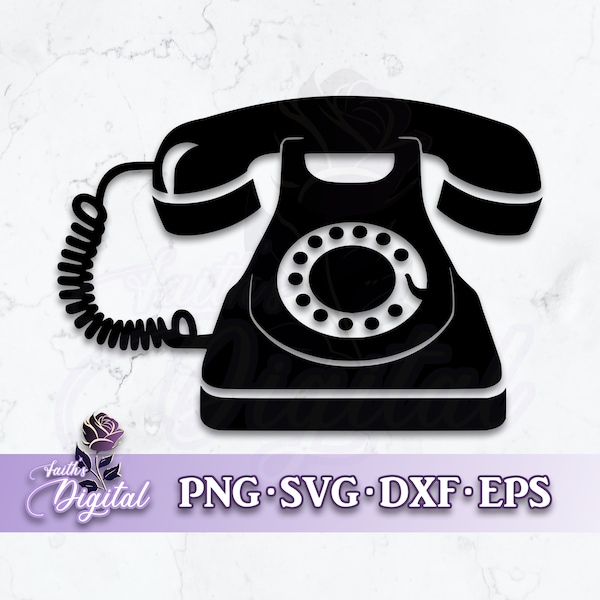 Rotary Phone  - Instant Download! Craft with Ease: Svg, Png, Dxf, & Eps Files Included - Vintage