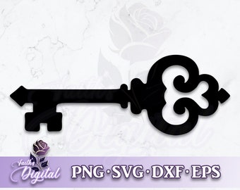 Vintage Key - Digital Cutting File: Svg, Png, Dxf, & Eps Files Included