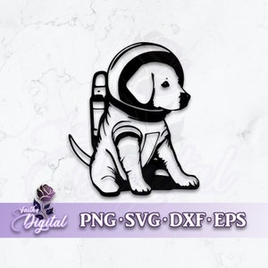 Astronaut Puppy  - Instant Download! Craft with Ease: Svg, Png, Dxf, & Eps Files Included