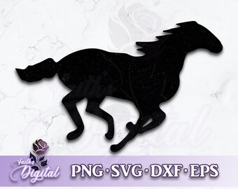 Galloping Horse - Digital Cutting File: Svg, Png, Dxf, & Eps Files Included